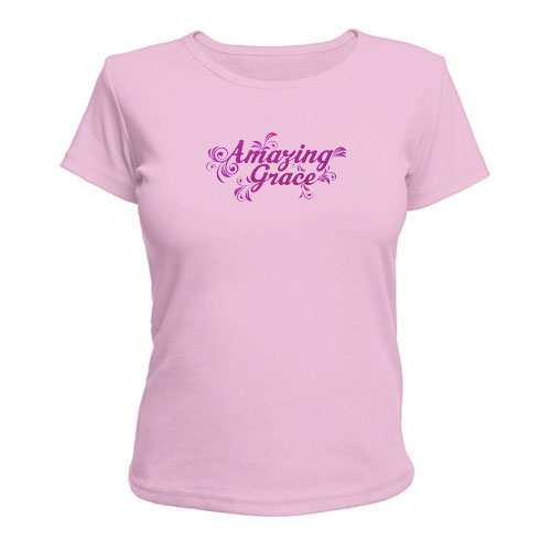 Женская футболка - Amazing grace (Удивительная благодать) - розовая