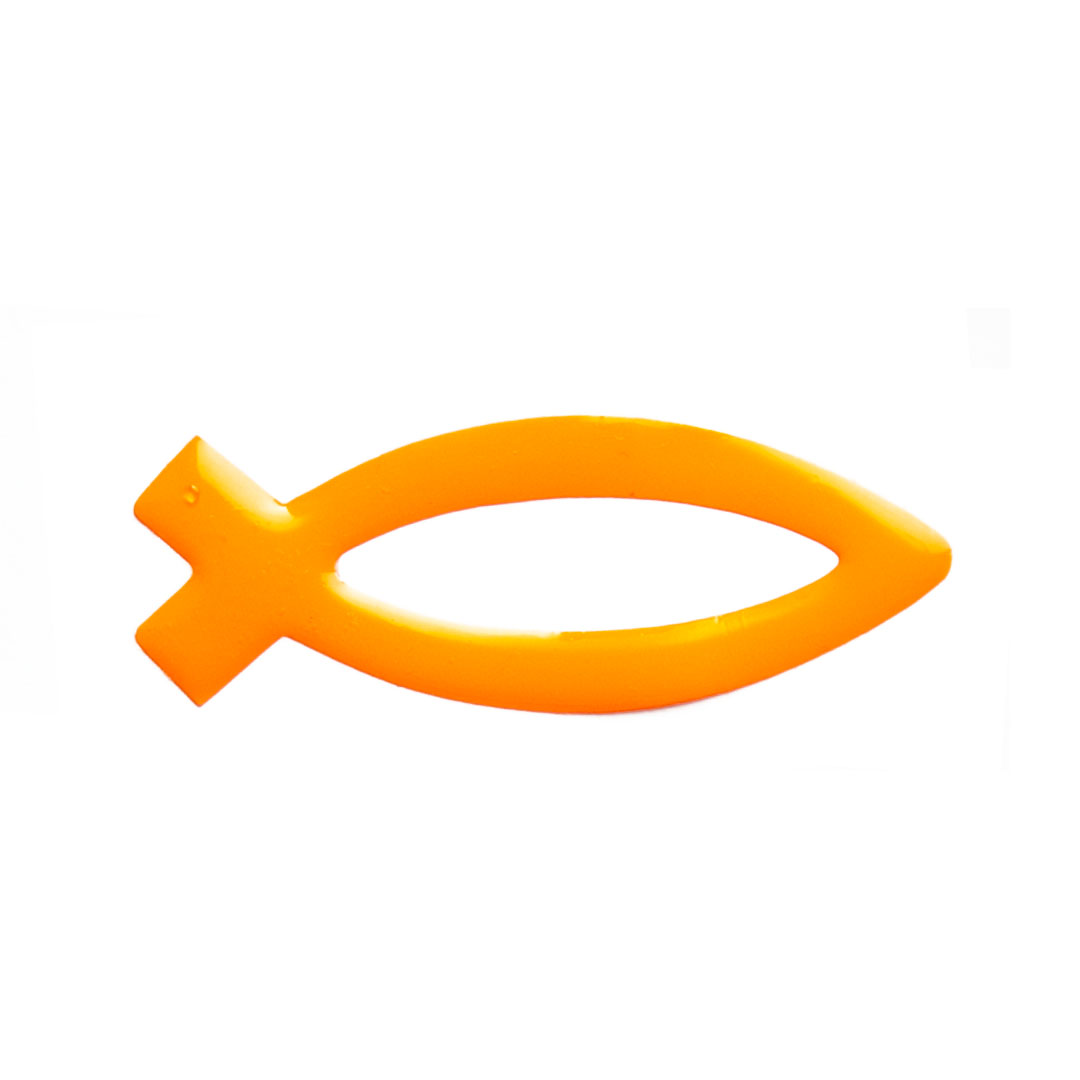 Наклейка на объёмная "Рыбка" 5см, оранжевая