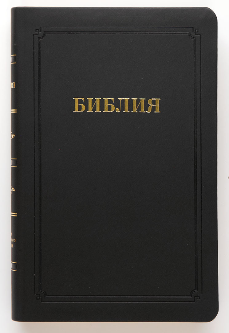 Библия (14х21,5см, чёрный термовинил, золотой обрез, закладка, крупный шрифт)