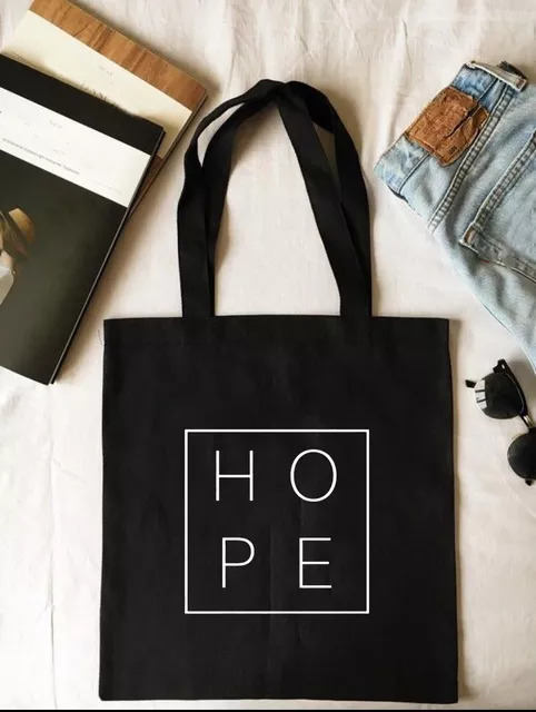 Холщовая Сумка-тоут для покупок с надписью «Hope» (Надежда)