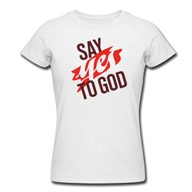 Футболка женская "Say yes to God", белая