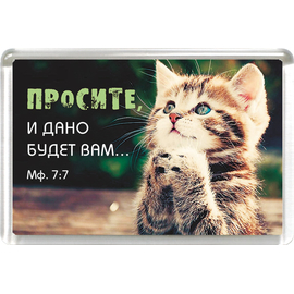 Магнит пластиковый прямоугольный "Просите, и дано будет вам..."