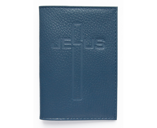 Обложка на паспорт из натуральной кожи "Крест Jesus" (цвет в ассортименте)