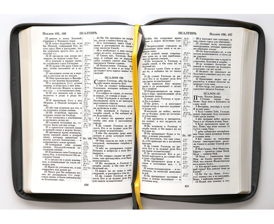 Библия (18х24,5, искусств. кожа, серый графит ребристый, Голубь, молния, 2 закладки, слова Иисуса выделены жирным, крупный шрифт)