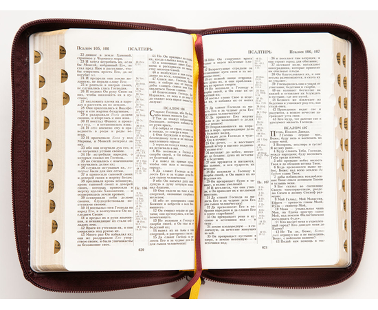 Библия (12,5х19,5, искусств. кожа, темно-бордовый, надпись "Библия" с вензелем, молния, золотой обрез, индексы, 2 закладки, слова Иисуса выделены жирным)