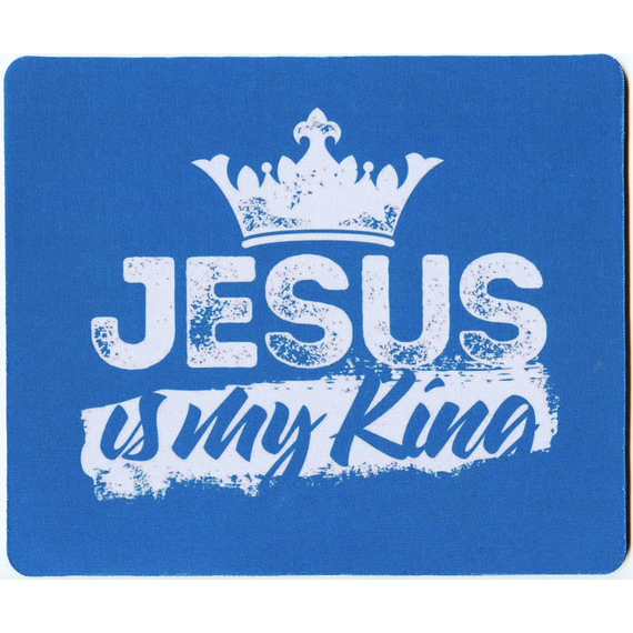 Коврик для мыши - Jesus is my King (голубой)