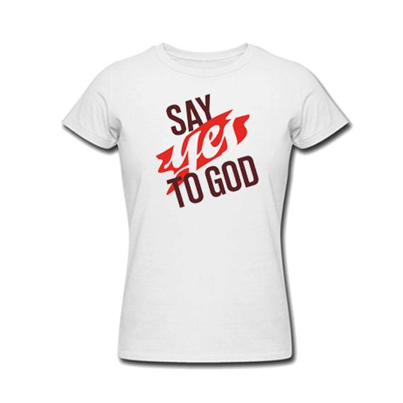 Футболка женская "Say yes to God", белая
