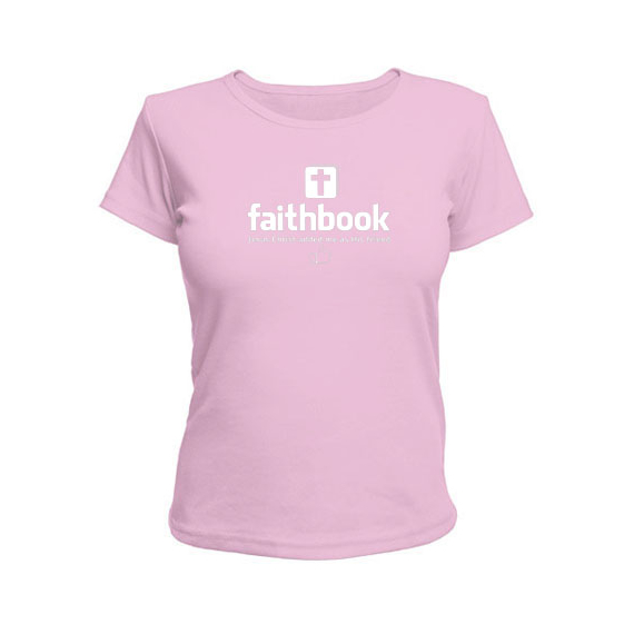 Женская футболка - Faithbook (Книга веры) - розовая